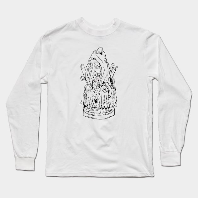 Dope witch cartoon illustration Long Sleeve T-Shirt by slluks_shop